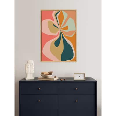 Kate and Laurel Sylvie Morning Hibiscus Framed Canvas by Alicia Bock