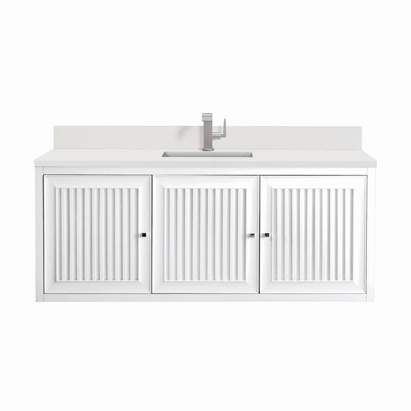 James Martin Vanities E645-V60S-1WZ Athens 60" Single Basin Poplar