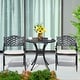 preview thumbnail 16 of 25, Nuu Garden Outdoor 2-Person Cast Aluminum Bistro Set with Cushions Beige