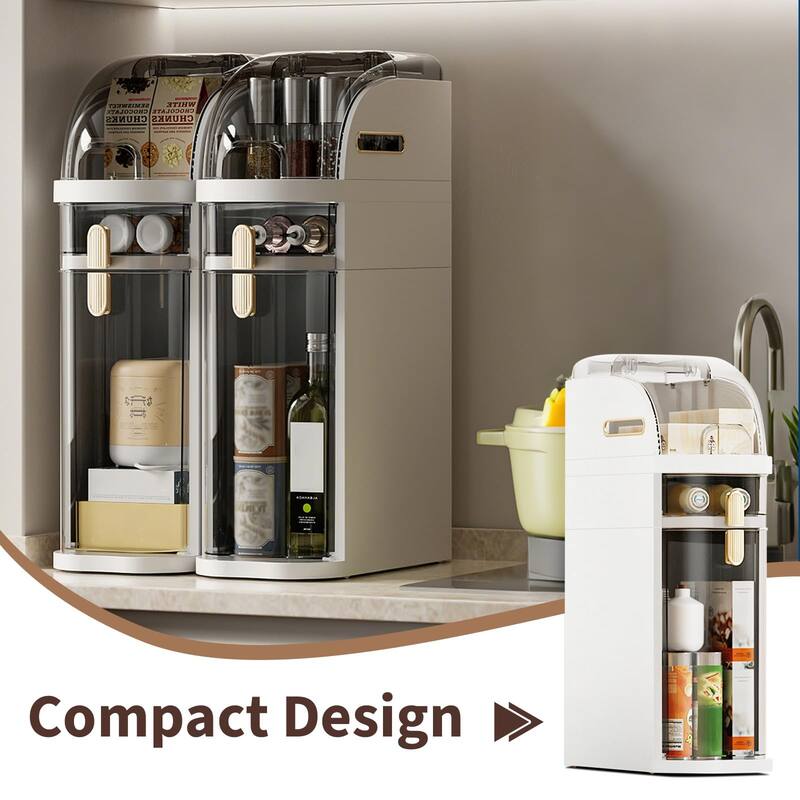 Slim Bathroom Storage Cabinet with Drawers & Tissue Box, Plastic Narrow Rolling Bathroom Tower Cart No Installation