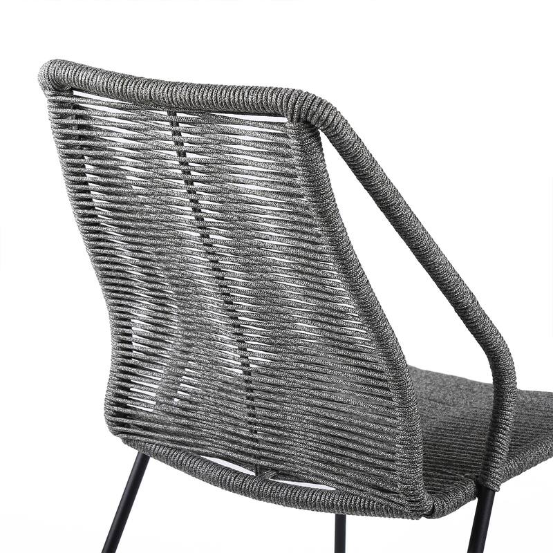 Clip Rope and Steel Indoor Outdoor Stack Dining Chairs - Set of 2