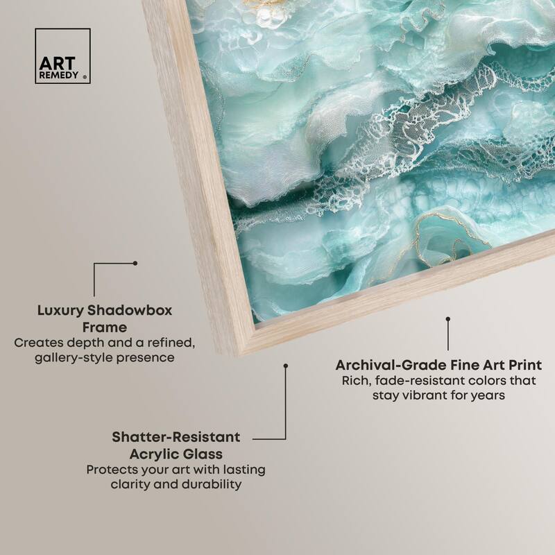 Teal Tiered Turbulence Shadowbox by Art Remedy