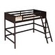 preview thumbnail 34 of 36, Elegant Twin Size Loft Bed Wooden Kids Bed with Ladder,Guardrail,Stair,Storage Drawers and Desk