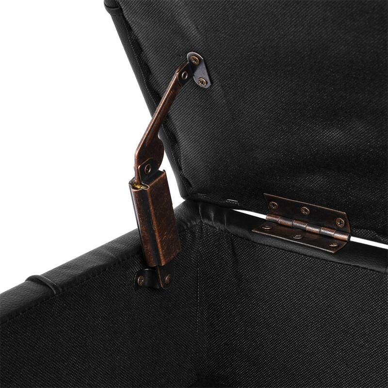 22" Anti-scratch Leather Storage Ottoman,Pet Friendly Entryway Bench