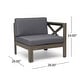 preview thumbnail 23 of 25, 2-Piece Acacia Wood Outdoor Sectional Sofa Set with Water-Resistant Cushions, Ottoman, and Coffee Table - Patio Furniture set