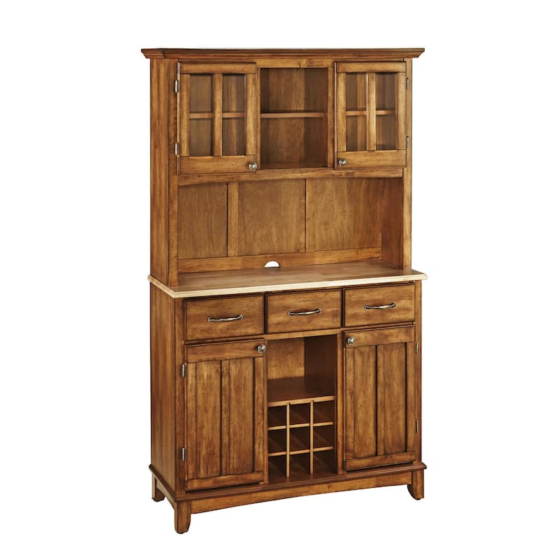 Homestyles Buffet Of Buffets Brown Wood Buffet with Hutch - 44" x 17" x 72" - Brown - 44" x 17" x 72"