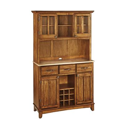 Homestyles Buffet Of Buffets Brown Wood Buffet with Hutch - 44" x 17" x 72"