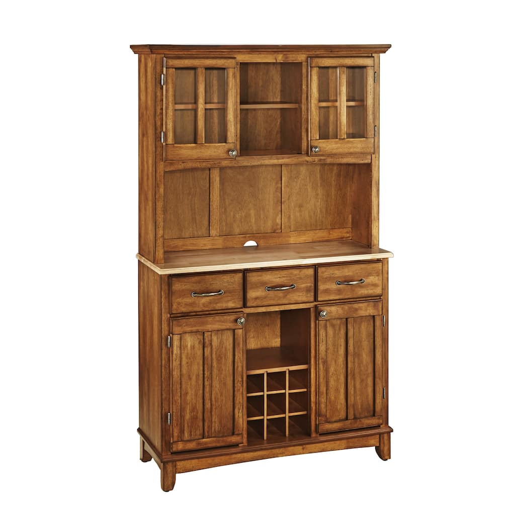 Homestyles Buffet Of Buffets Brown Wood Buffet with Hutch - 44" x 17" x 72"