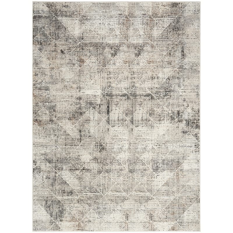 Power Loomed Geometric Modern Non Skid Stain Resistant Area Rug - 118' X '94' X '0.5
