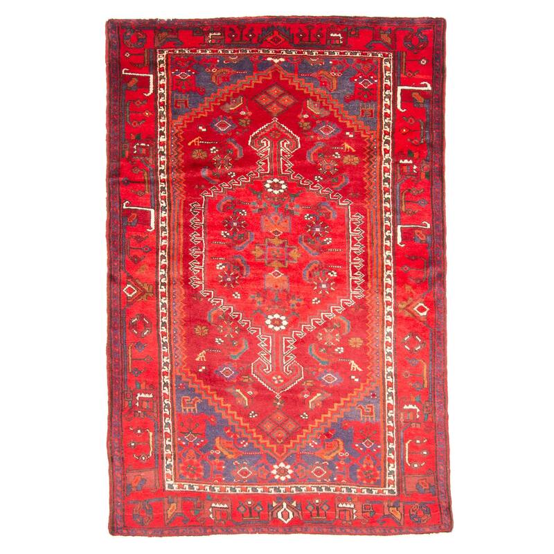 ECARPETGALLERY Hand-knotted Andelz Red Wool Rug - 4'4 x 6'7