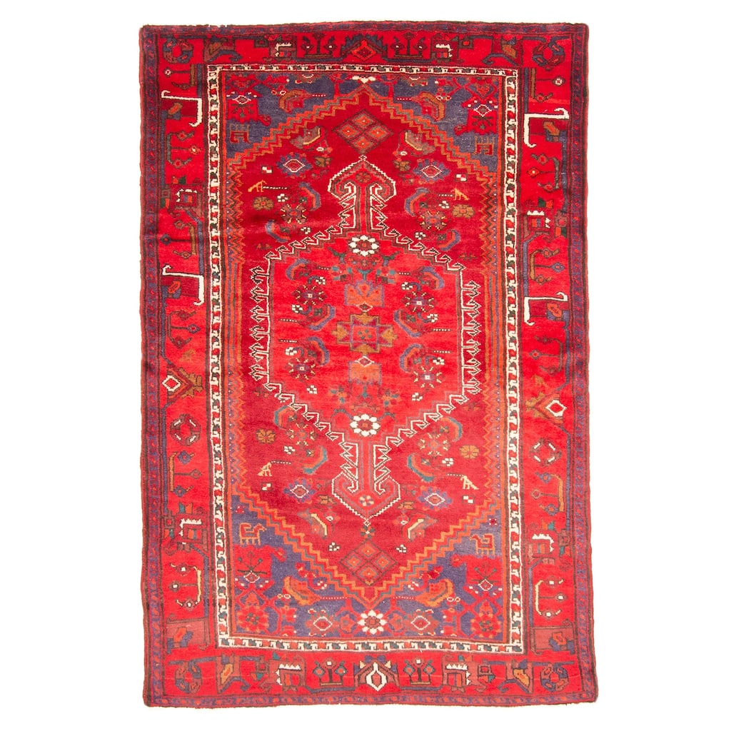 ECARPETGALLERY Hand-knotted Andelz Red Wool Rug - 4'4 x 6'7