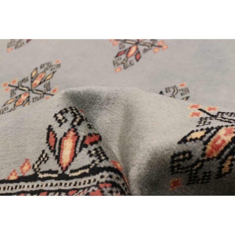 Finest Peshawar Bokhara Grey Rug 5'8" x 8'1" - 5'8 x 8'1