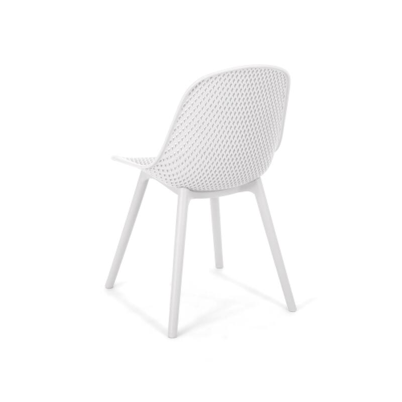 Roomfitters Modern Perforated Dining Chairs (Set of 4), Sleek Lightweight Design for Indoor Outdoor Spaces