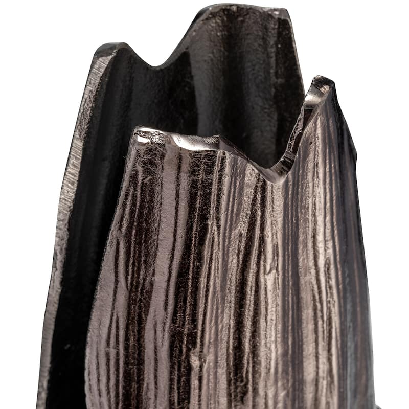 Sagebrook Home Modern Textured Metal Abstract Ridged Vase