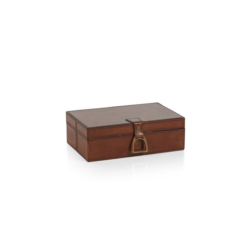 Chadwell Rectangular Leather Decorative Box - Large