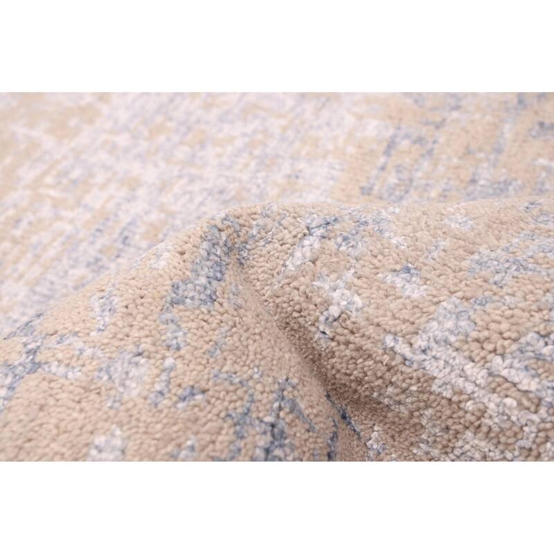 ECARPETGALLERY Hand-knotted Elysian Taupe Silk, Wool Rug - 8'2 x 11'7