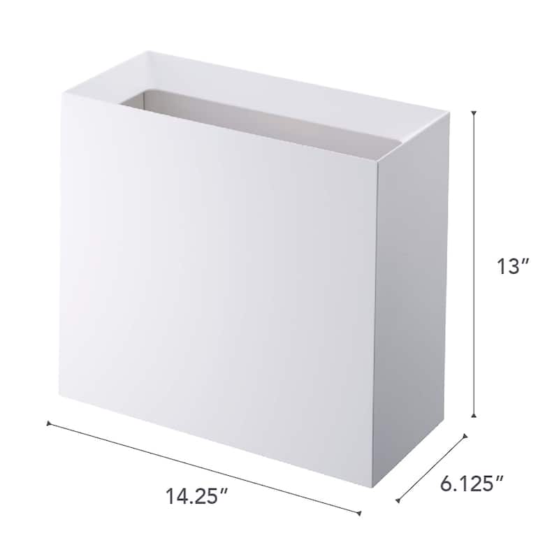 Yamazaki Home Trash Can - Two Styles, ABS Plastic, Wide, 4 gallons, 15 liters