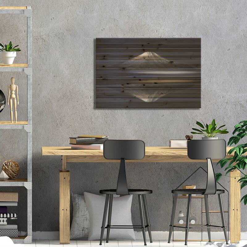 Reflection Of Mt. Fuji Print On Wood by Takashi Suzuki - Multi-Color