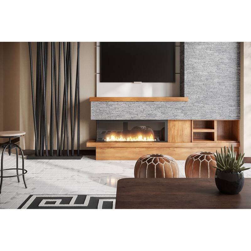 Slender Strip 3 in. x 12 in. Panel and 3 in. x 12 in. Corner Marble Wall Tile