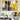 Designart "Mustard Yellow And Vivid Gray II" Abstract Framed Canvas Wall Art Print - 3 Panels