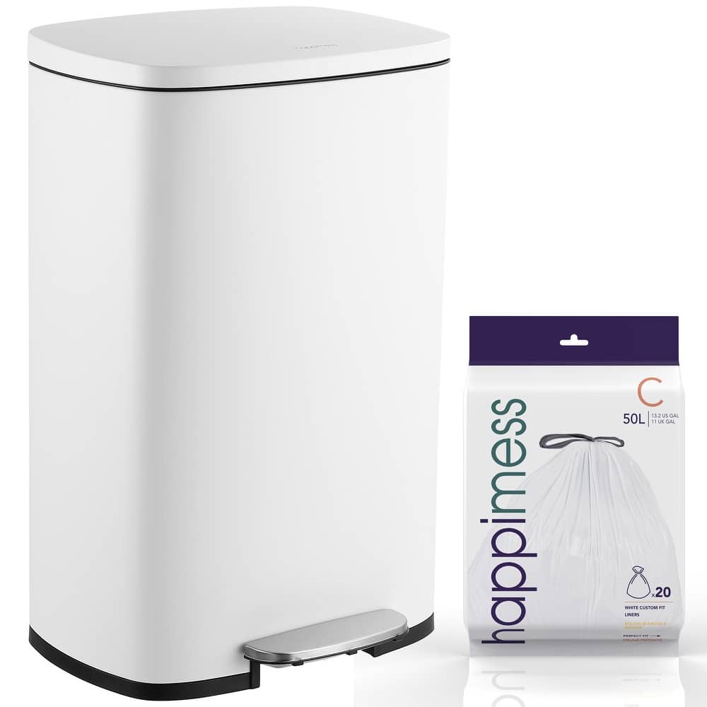 happimess 13-Gallon Trash Can with Soft-Close Lid and FREE Mini Trash Can