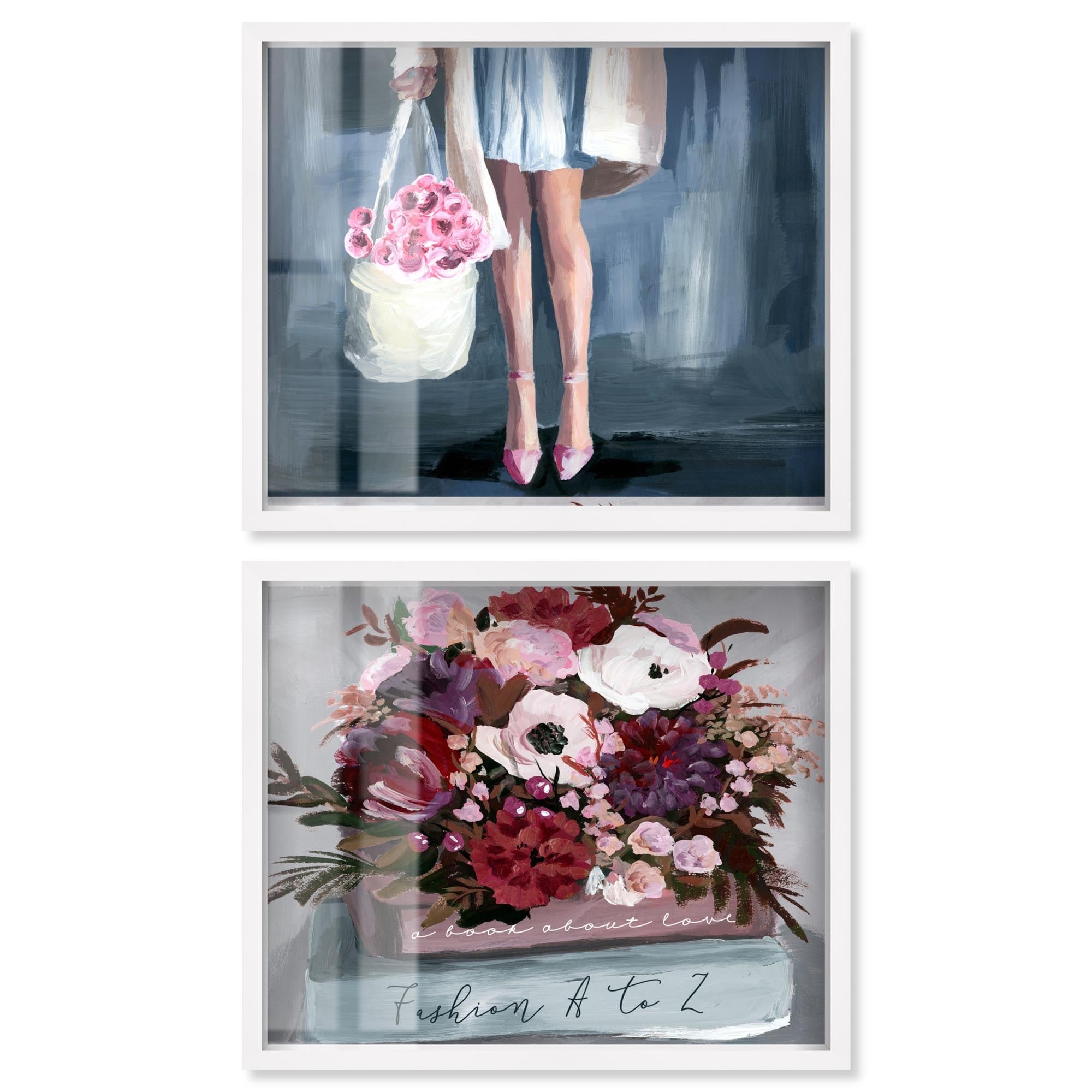 Blush Pink Bedroom Serenity Farm Art Set of 2 Shadowbox Print by Art Remedy