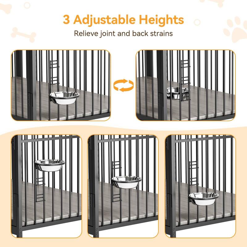 Large Wooden Dog Crate Furniture End Table Heavy Duty Dog Kennel Indoor