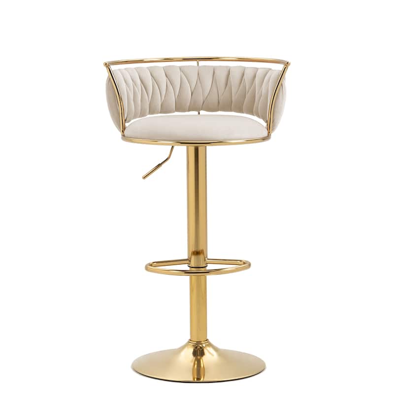 Modern Velvet 26" Adjustable Swivel Bar Stools (Set of 4)