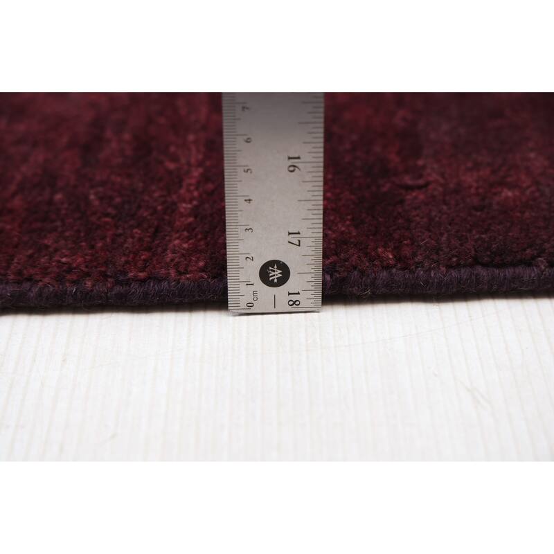 ECARPETGALLERY Hand-knotted Color Transition Dark Burgundy Wool Rug - 5'7 x 7'9