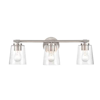 Millennium Lighting 3 Light Bathroom Vanity Fixture with Clear Seeded Glass Shades