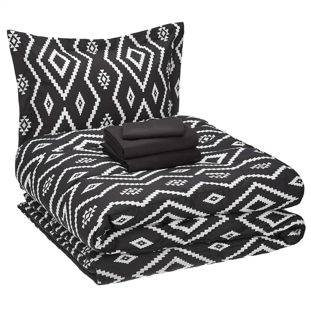 Lightweight Microfiber Bed-in-a-Bag Comforter 5-Piece Bedding Set