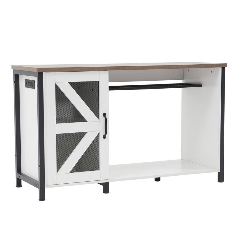 52 Inches Metal Fish Tank Stand With Electrical Outlet For Storage Of Fish Tank Accessories