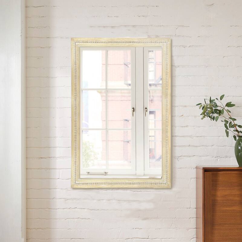 Country-Style Wooden Bead Mirror Enhances Your Home Style