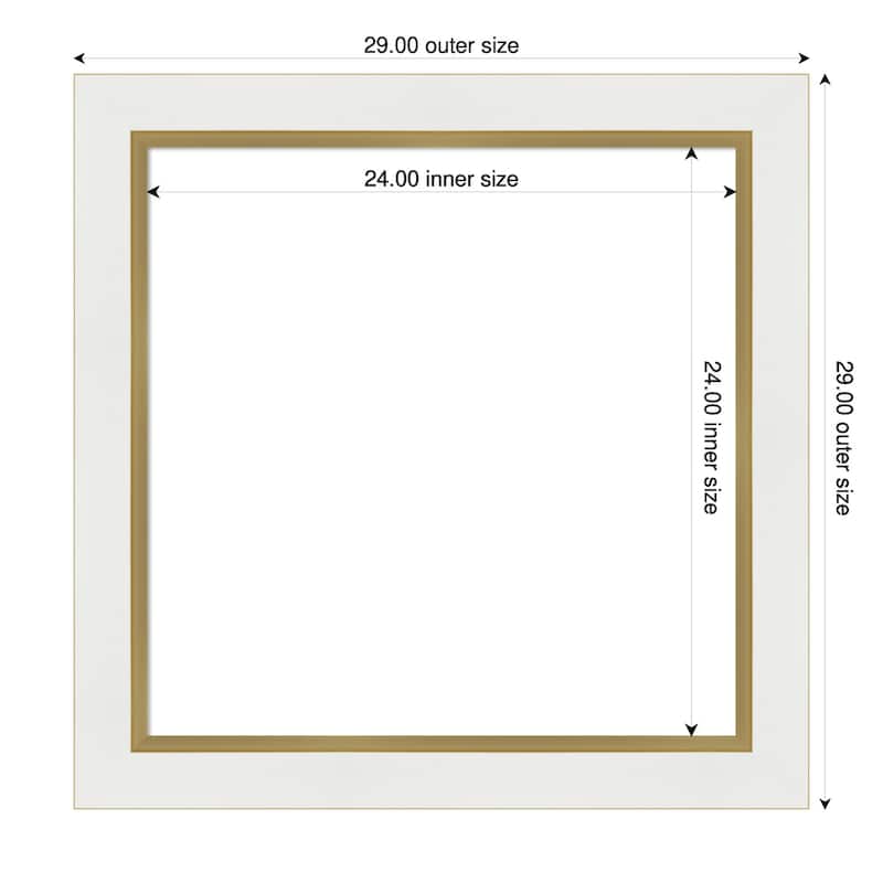 Amanti Art Eva Black Silver Framed Dry Erase Magnetic Board - 29 x 29 in - Eva White Gold