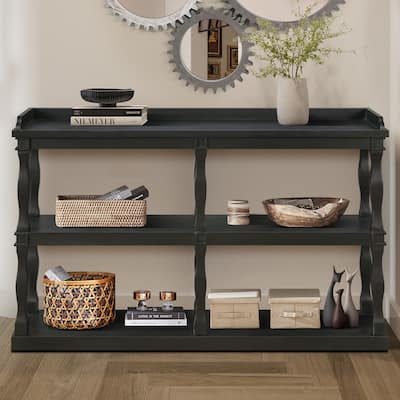 Console Table with 3-Tier Open Storage Spaces