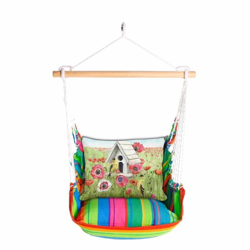 Magnolia Casual Swing Set 4 piece - Le Jardin Nouveau w/ Yellow Birds and Poppy Field