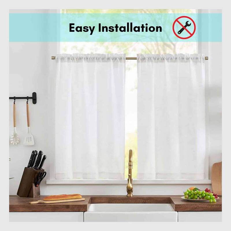 Set of 2 Adjustable Tension Rods Lightweight Curtains