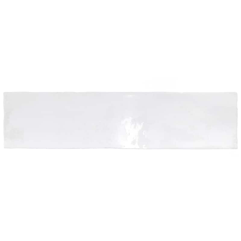 Merola Tile Biarritz White 3" x 12" Ceramic Wall Tile - Sample swatch