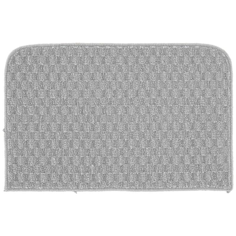 Garland Rug Town Solid Checkered Durable Kitchen/ Door Mat Accent Rug - 18" x 30" - Silver