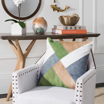 SAFAVIEH Clovis Multicolored Cowhide 20-inch Decorative Pillow