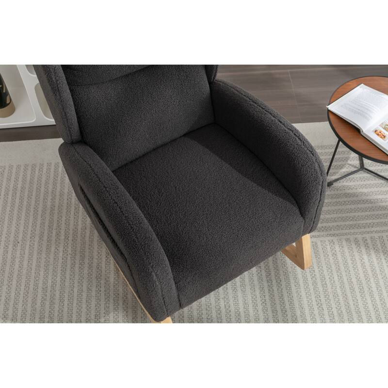 Teddy Rocking Chair with Wood Legs