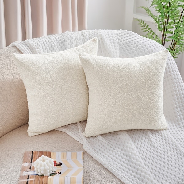 Boucle Throw Pillow Covers Set of 2 - 20 x 20 Inch