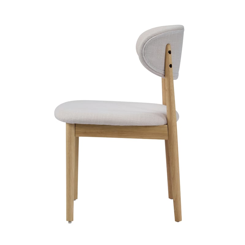 Christopher Knight Home - Draven Upholstered Side Chairs with Walnut wood frame and Curved Back（Set of 2）