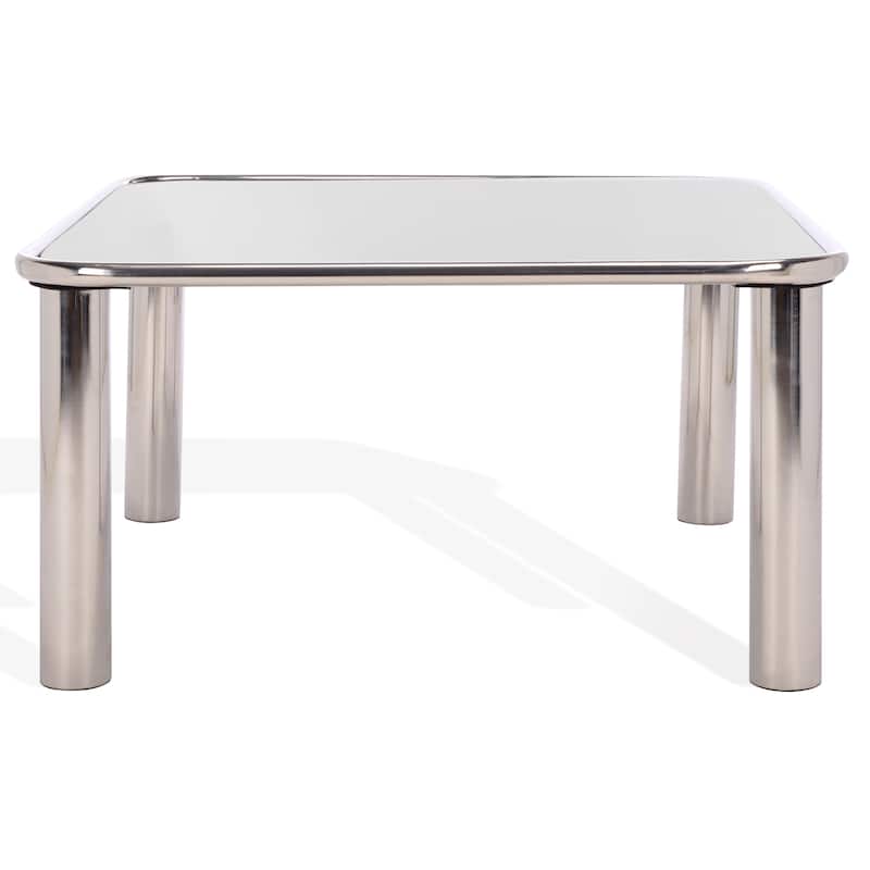 SAFAVIEH Couture Elizanette Square Coffee Table - 35"W x 35"D x 18"H - Chrome/Black