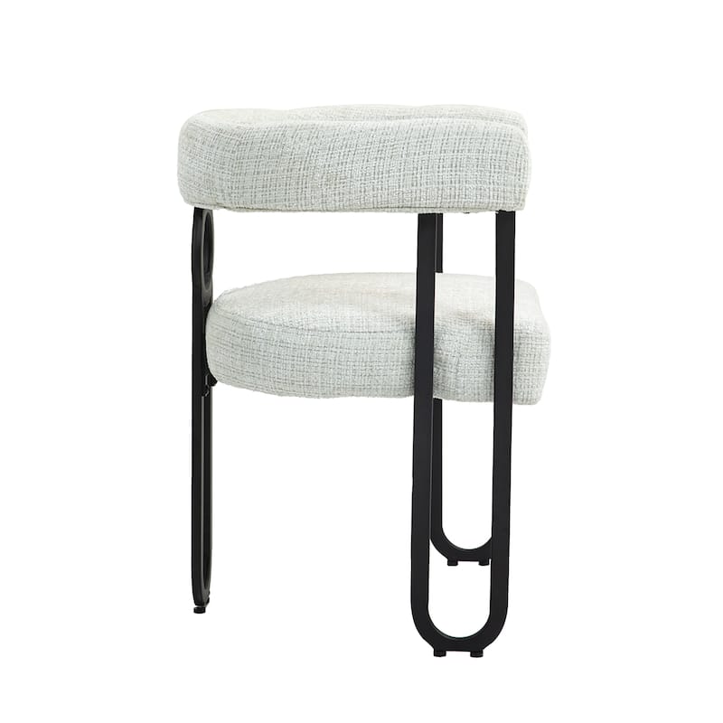 Chenille/Leather Upholstered Contemporary Designed Side Dining Chairs（set of 2）