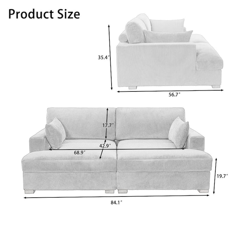 Left and Right Sectional Sofa Set Chaise Lounge Sofa Chair