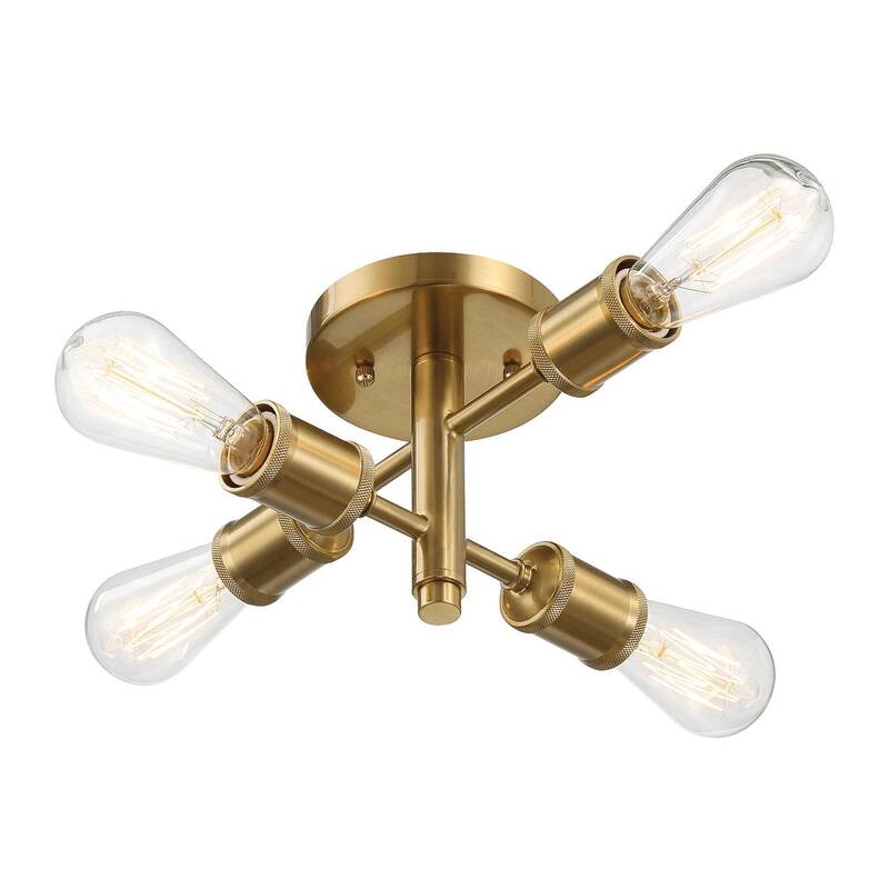 Four Lights Semi Flush Mount Hallway Kitchen Bedroom Living Room Ceiling Pendant 11"W × 6.5"H