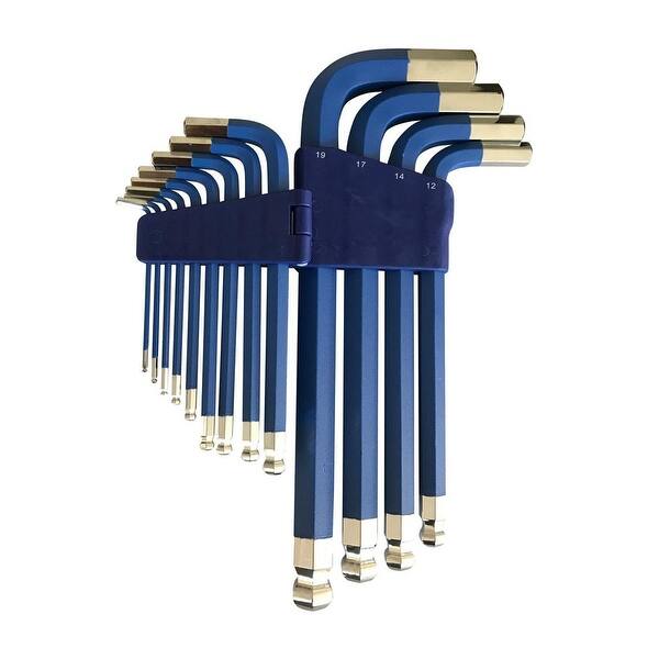 Shop Industro Large 2 Mm 19 Mm Metric Ball End Hex Key Magnetic Wrench Set Blue 13 Piece On Sale Overstock 30293930