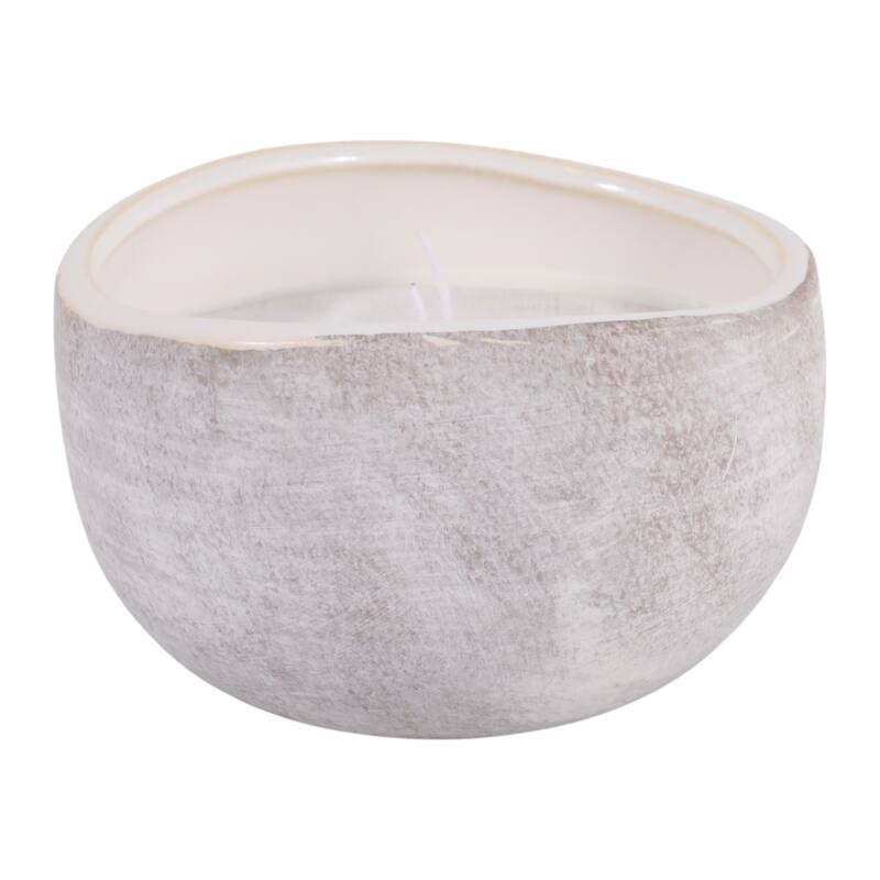 Decorative Textured Ceramic Magnolia and Lily Scented Candle