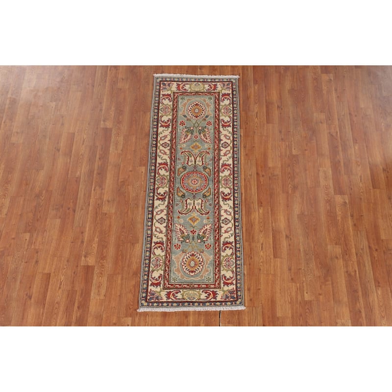 Traditional Kazak Runner Rug Hand-Knotted Wool Carpet - 2'0" x 5'8"